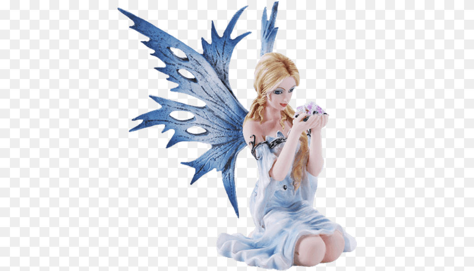 Large Blue Sitting Fairy, Adult, Female, Person, Woman Png Image