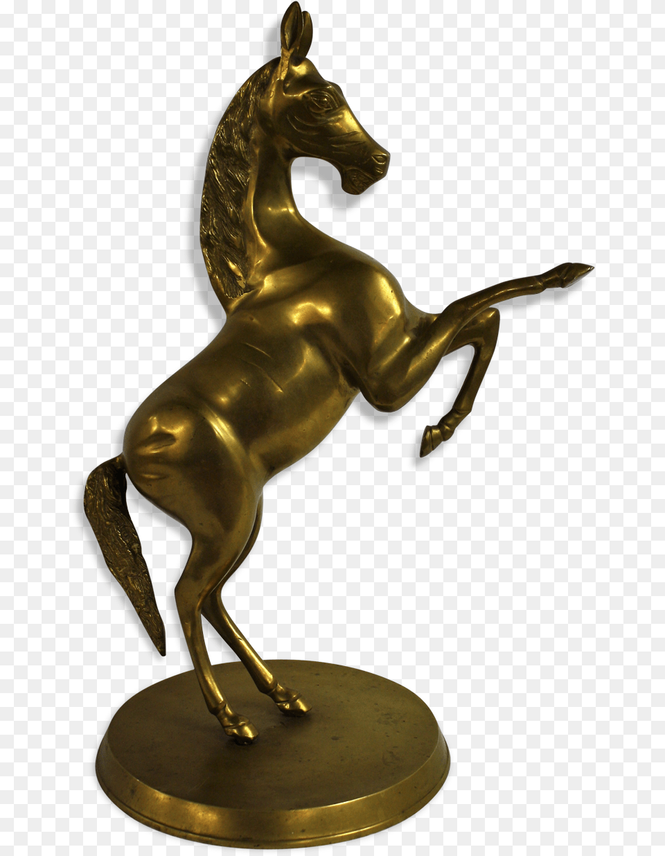 Large Brass Prancing Horse Statue 1960ssrc Https Bronze Sculpture, Animal, Colt Horse, Mammal Png Image