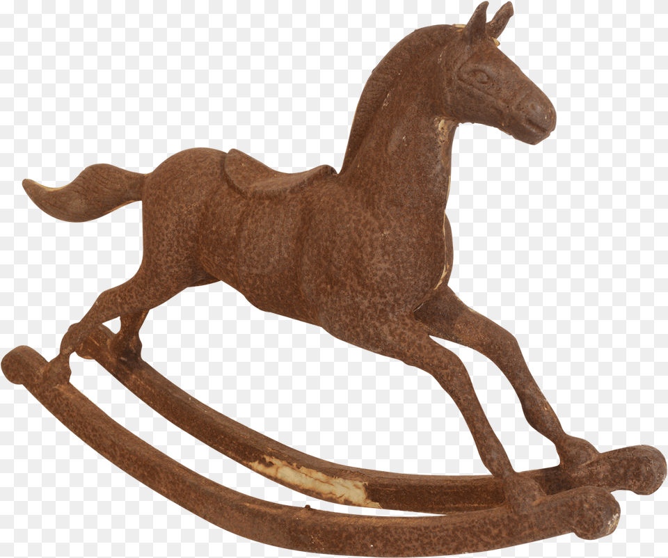 Large Cast Iron Rocking Horse, Animal, Mammal, Colt Horse, Bronze Png