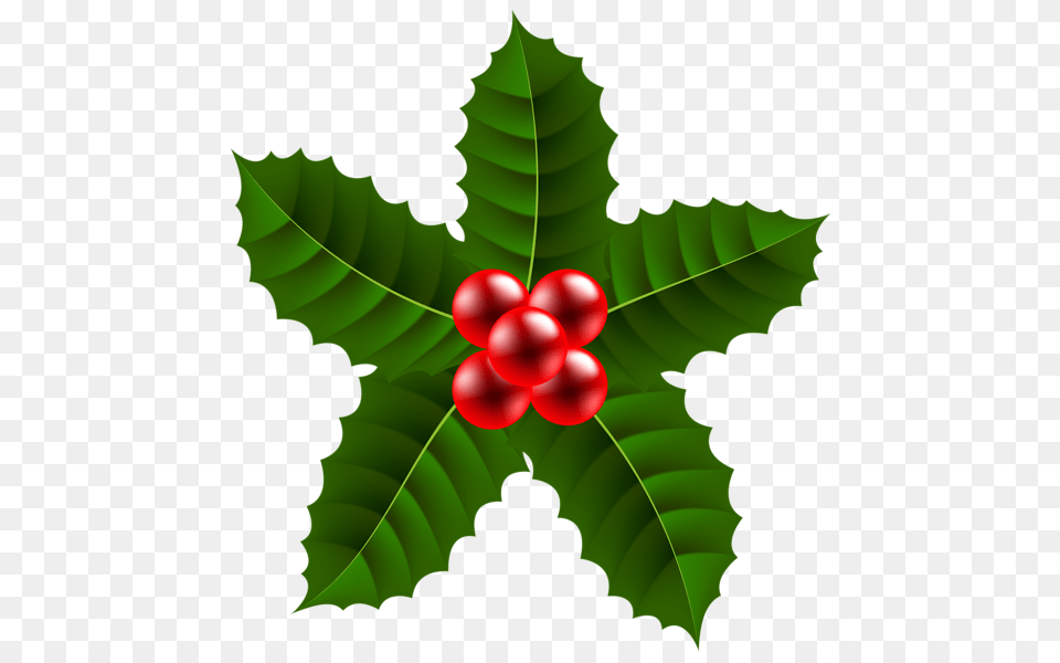 Large Christmas Holly Clip Art Image Dlia Moego Khobbi, Leaf, Plant, Food, Fruit Png
