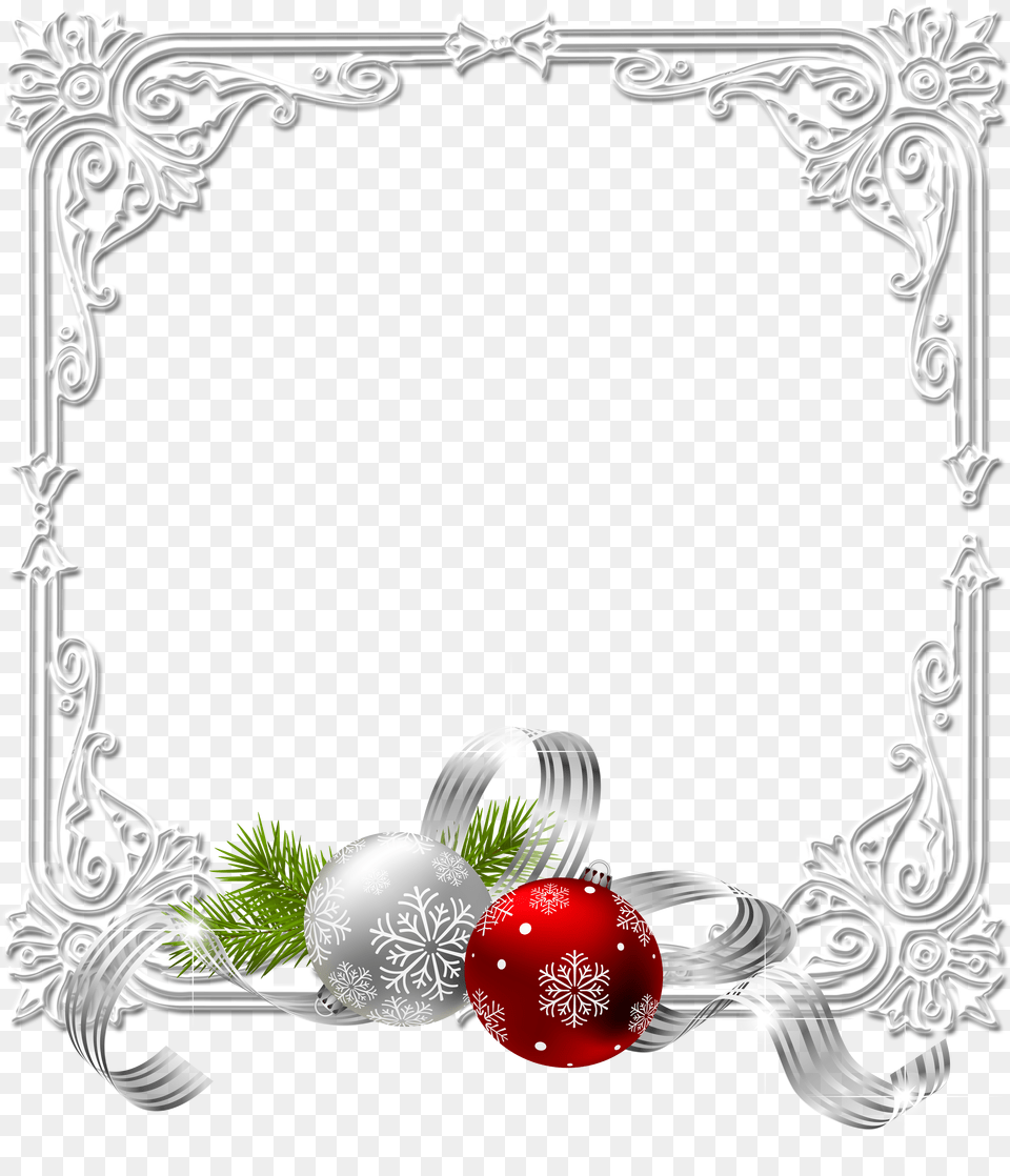 Large Christmas Transparent White Photo Frame With Border Background, Accessories, Ornament, Jewelry, Plate Free Png Download