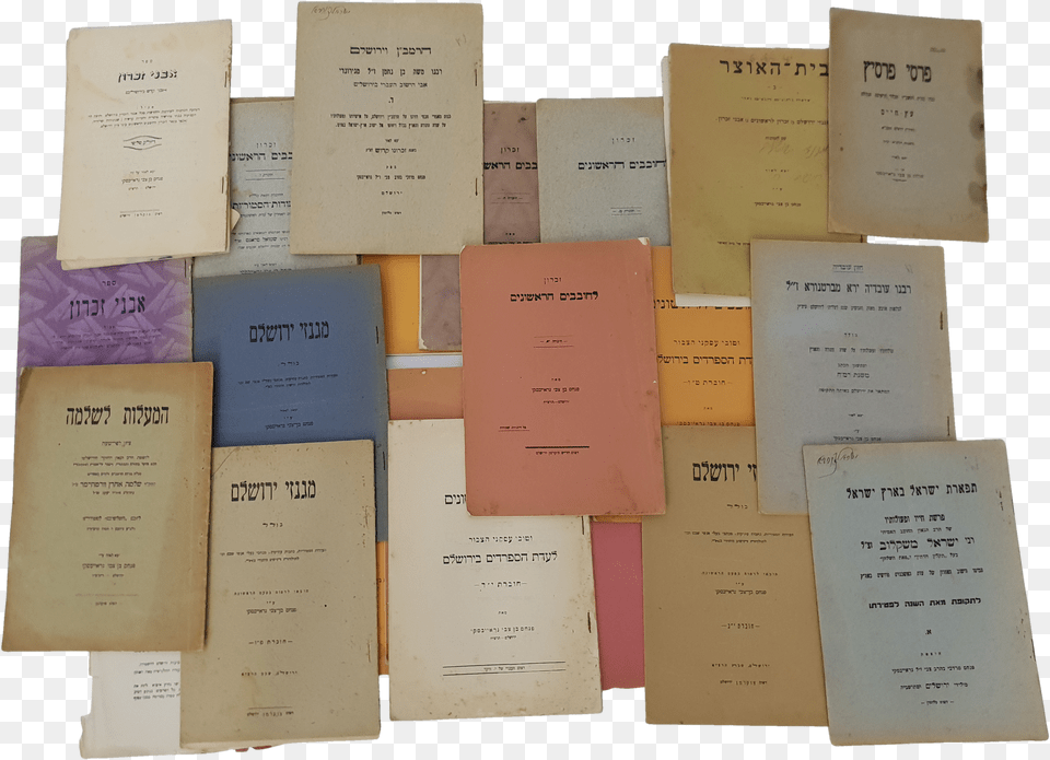 Large Collection 36 Booklets On The History Of Jerusalem Document Free Png Download