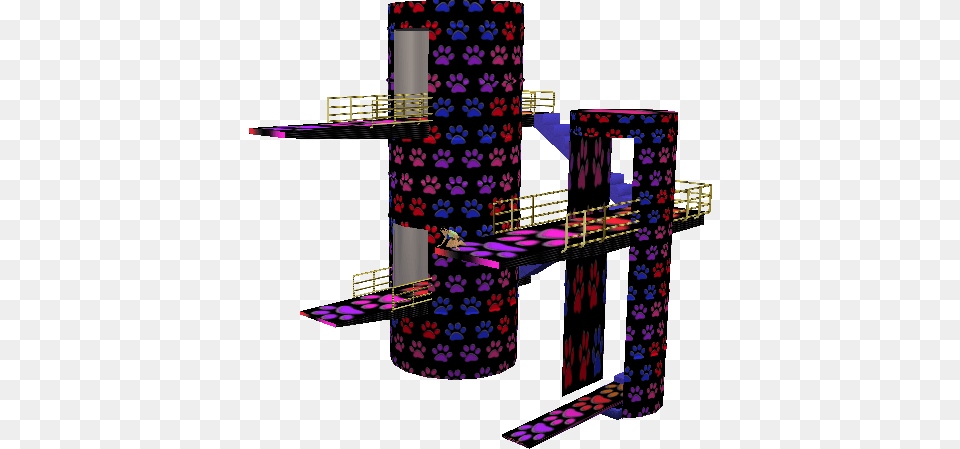 Large Diving Tower Decorated With Pawprint Patterns Chair, Purple, Arch, Architecture, Art Free Transparent Png