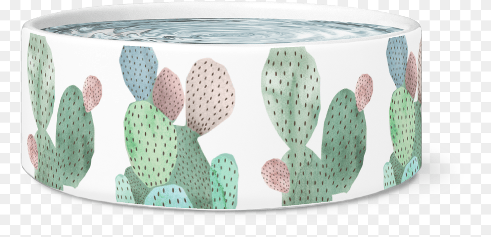 Large Dog Bowl Prickly Pear Cactus Watercolor Barbary Fig, Pottery, Plant, Potted Plant, Baby Png