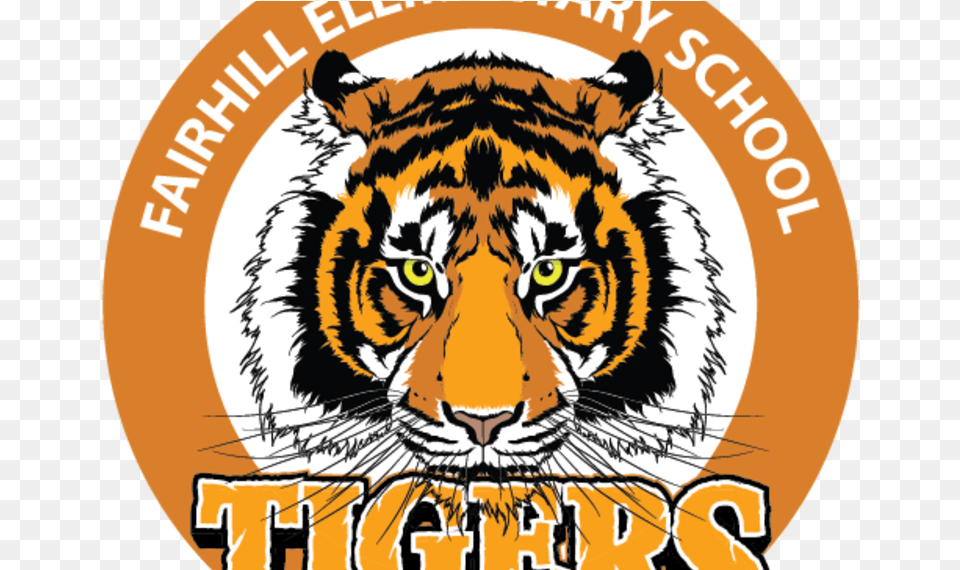 Large Fairhill Elementary Tiger Logo Rev Fairhill Elementary School Fairfax, Animal, Mammal, Wildlife Free Transparent Png