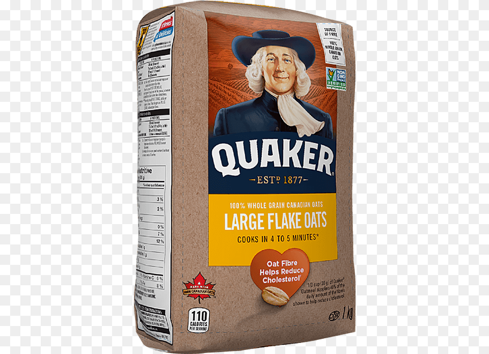 Large Flake Quaker Oats Quaker Oats, Advertisement, Adult, Female, Person Png Image