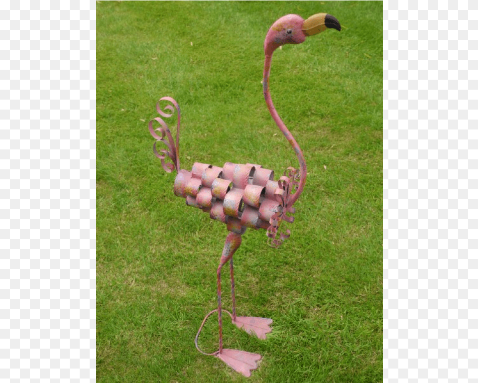 Large Flamingo Metal Indoor Outdoor Pond Garden Ornament, Animal, Bird Png Image