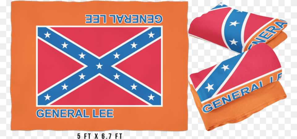 Large General Lee Fleece Blanket Two Confederate Flags Png