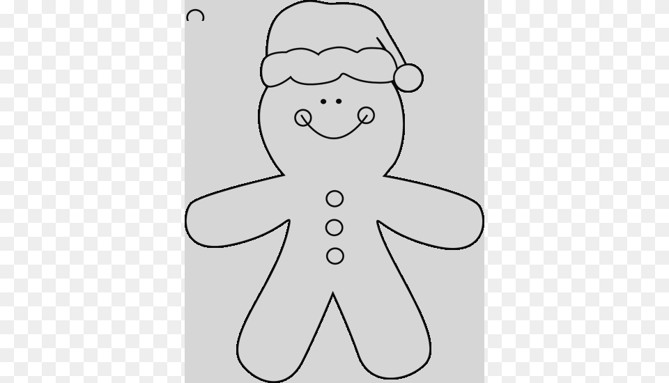 Large Gingerbread Man Clipart Black And White, Nature, Outdoors, Winter, Food Free Png Download
