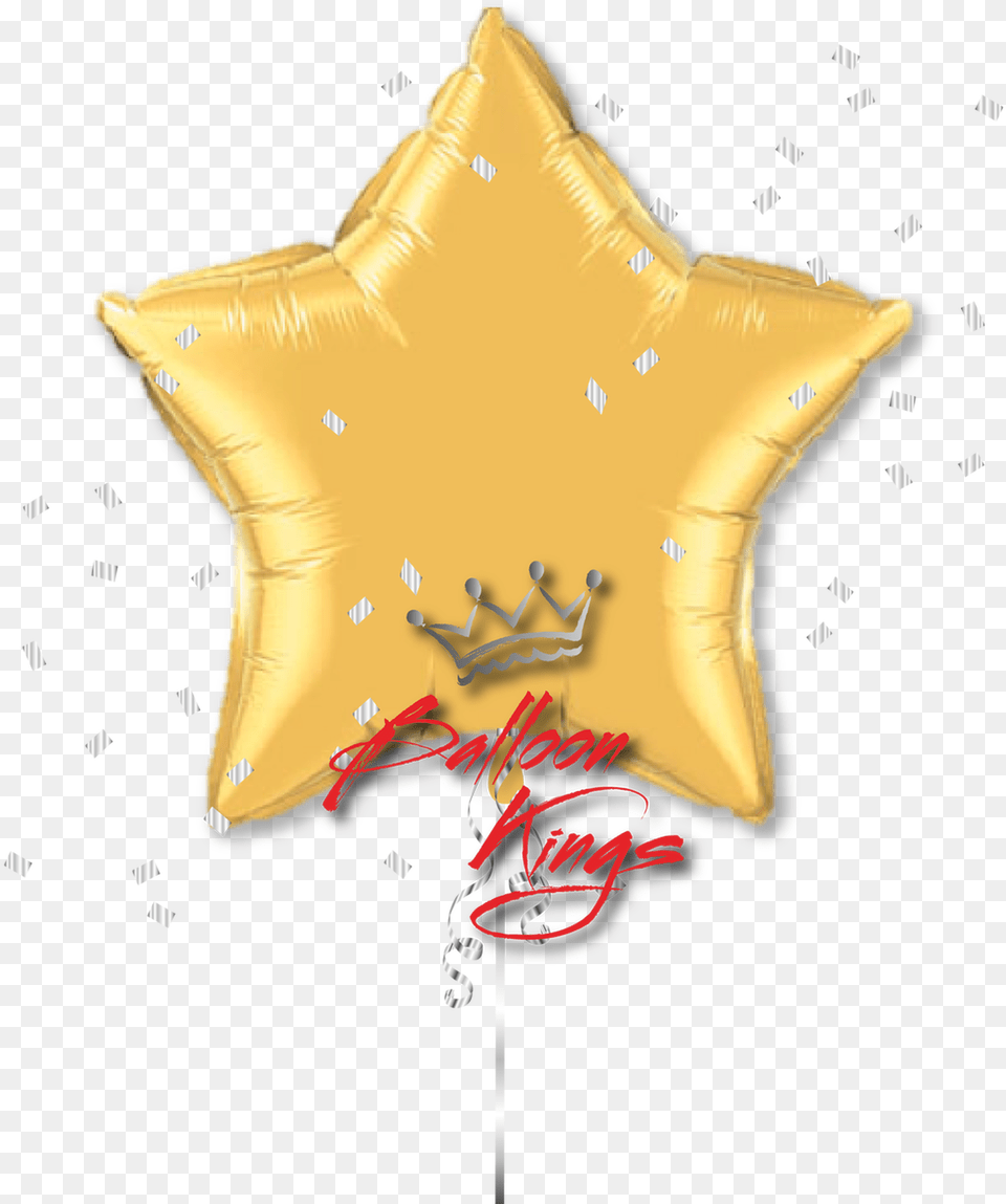 Large Gold Star Globos Qualatex Estrellas, Star Symbol, Symbol, Animal, Fish Png