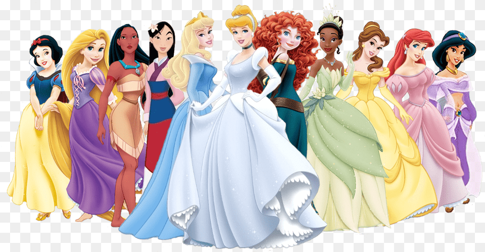 Large Group Of Disney Princesses Disney Princesses No Background, Adult, Publication, Person, Gown Png