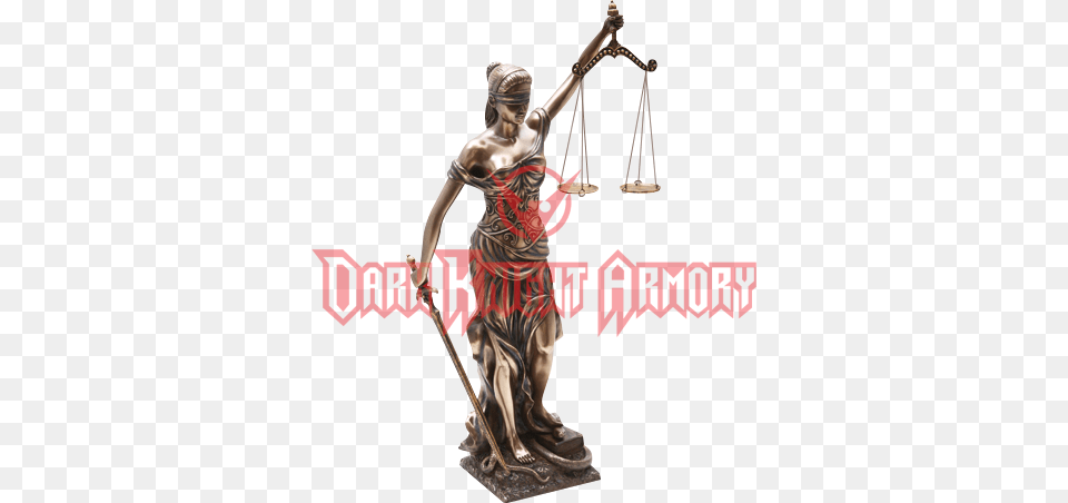 Large Lady Justice Statue, Bronze, Adult, Female, Person Free Png