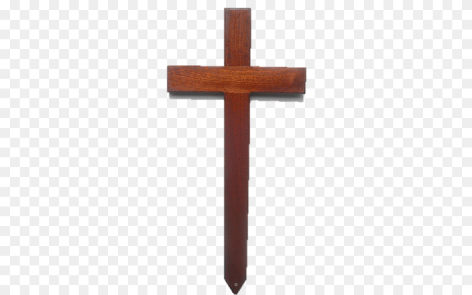 Large Mahogany Memorial Grave Marker Wooden Cross Wooden, Sword, Symbol, Weapon Png Image