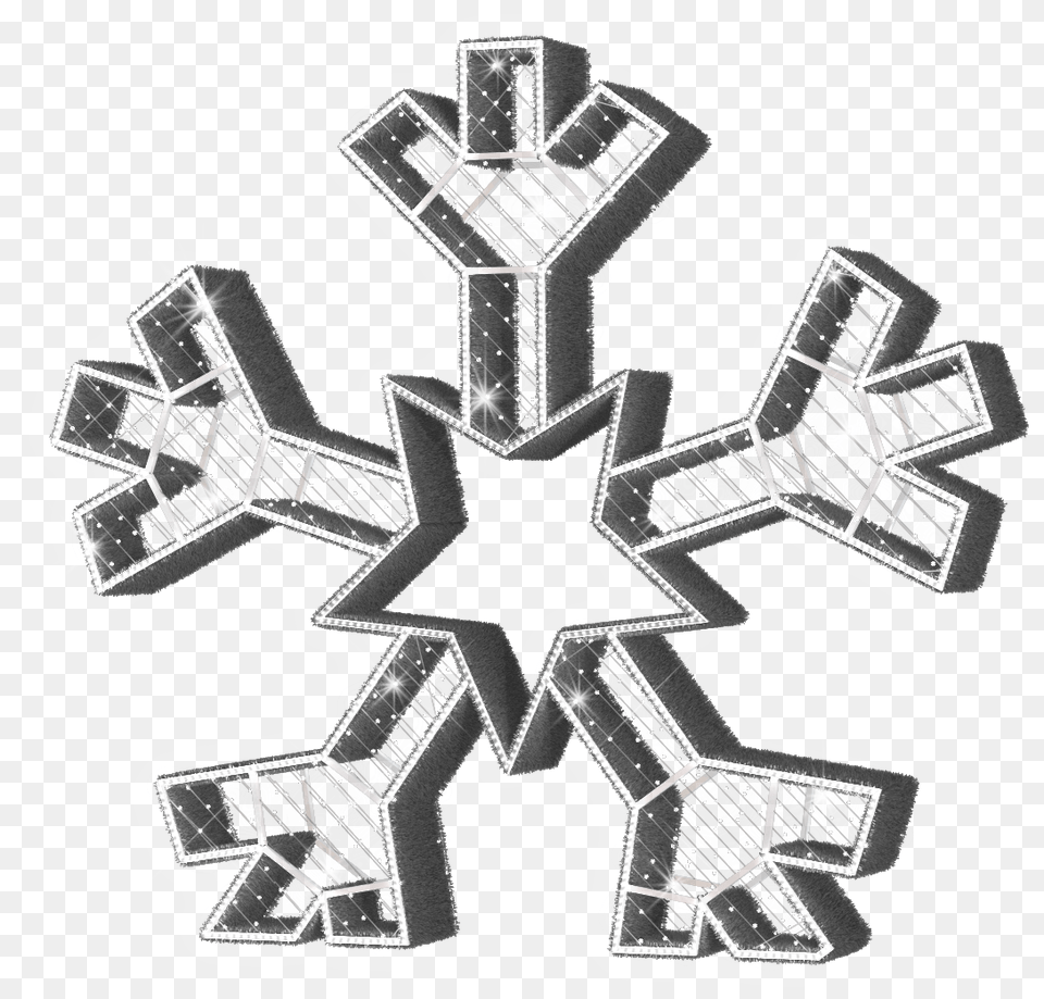 Large Majestic White Snowflake 98ft Cross, Outdoors, Nature, Neighborhood, Person Free Png