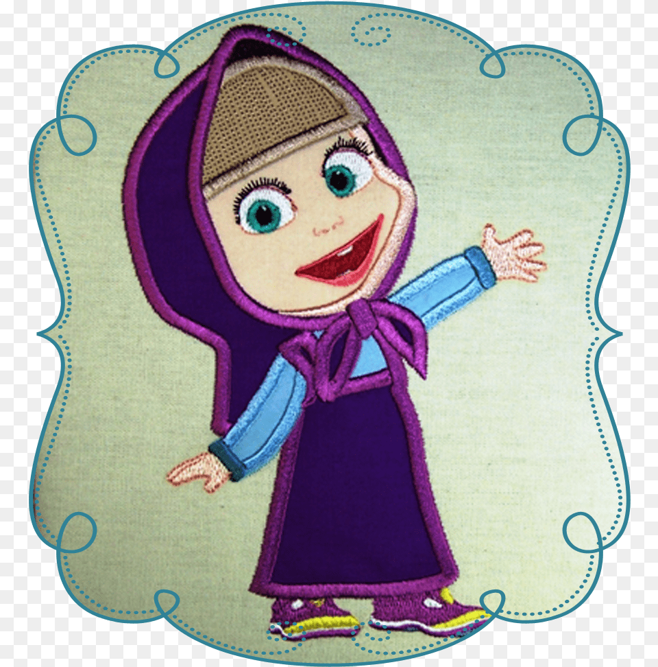Large Marsha Masha And The Bear Applique Design, Pattern, Baby, Person, Face Free Png