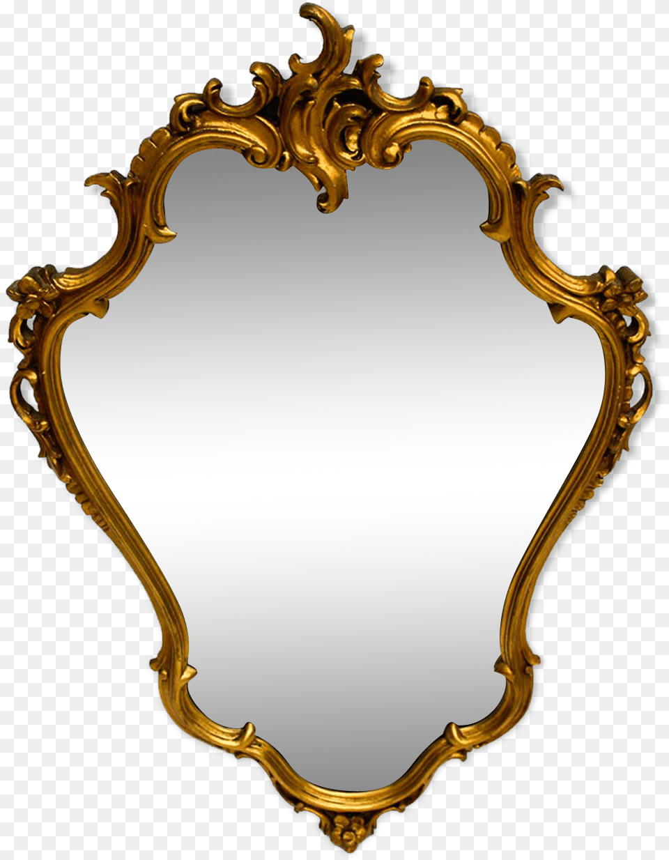 Large Mirror Arabesque Gold Frame Vintage Baroque Style 67 X 100 Cm Selency Miroir Arabesque, Photography, Chandelier, Lamp Png