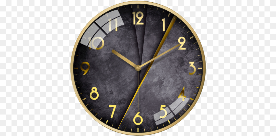 Large Modern Wall Clock Contemporary Gold Wall Clock, Analog Clock, Wall Clock, Disk Free Png