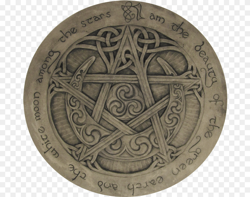 Large Moon Pentacle Plaque Celtic Sun And Moon Free Png Download