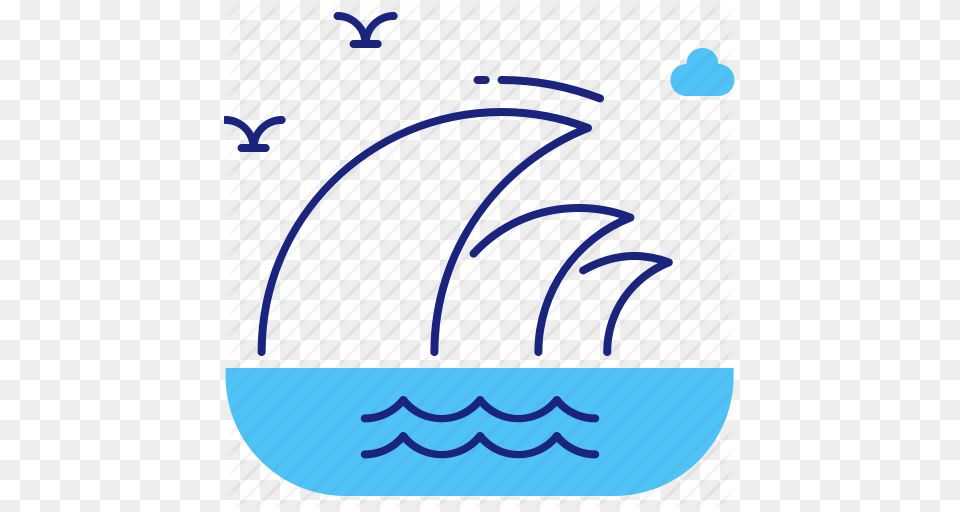 Large Nautical Ocean Sea Tsunami Waves Icon, Water Sports, Water, Swimming, Sport Free Png