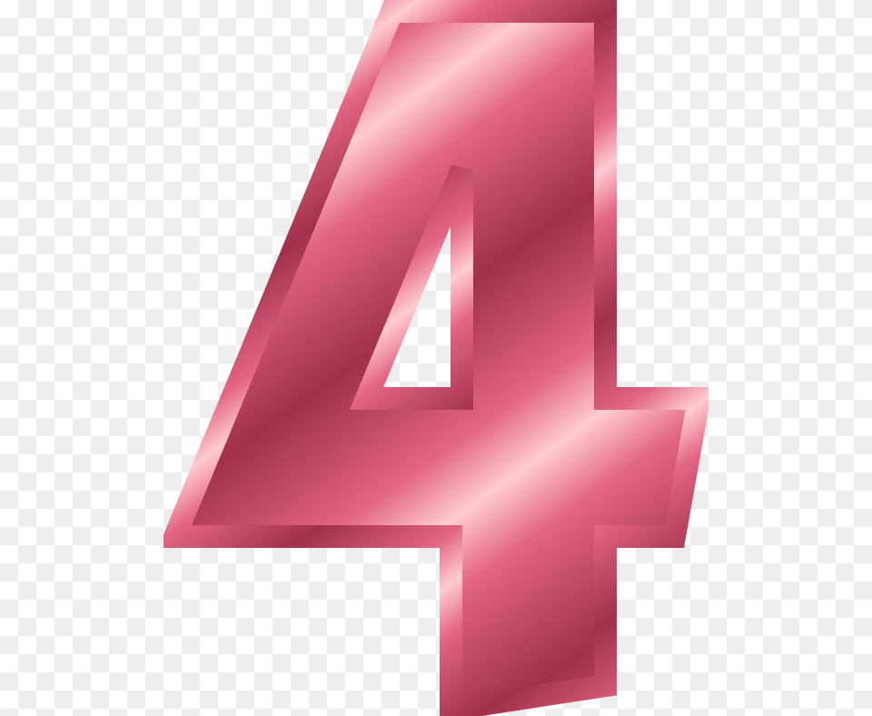 Large Number 4 Color Pink, Symbol, Text Free Png Download