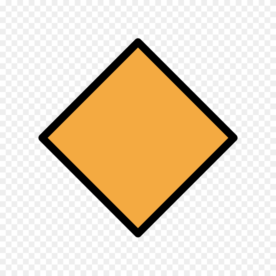 Large Orange Diamond Emoji Clipart, Sign, Symbol, Road Sign Png Image