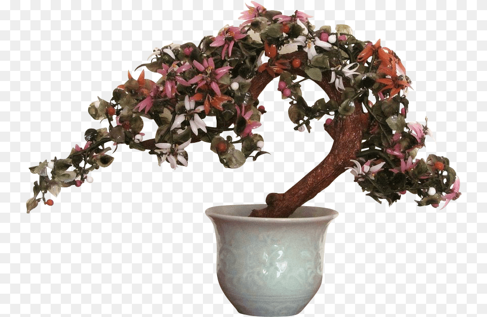 Large Oriental Bonsai Agate Glass Tree Vintage Bonsai, Flower, Flower Arrangement, Plant, Potted Plant Free Png Download