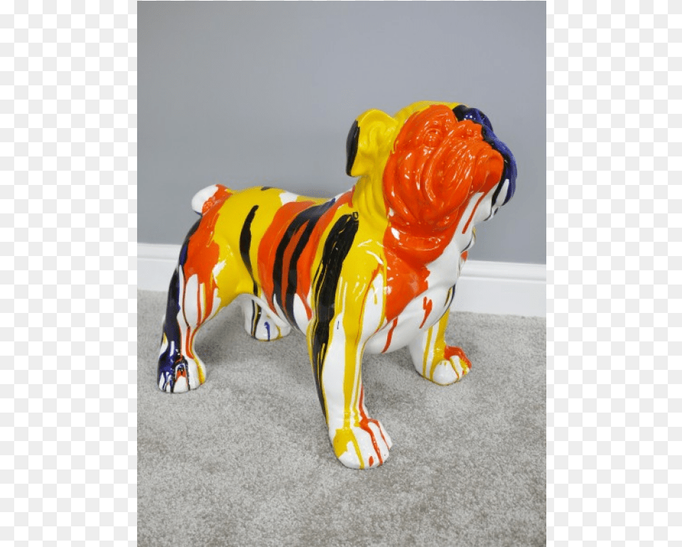 Large Paint Splash Bulldog Figurine, Art Png Image