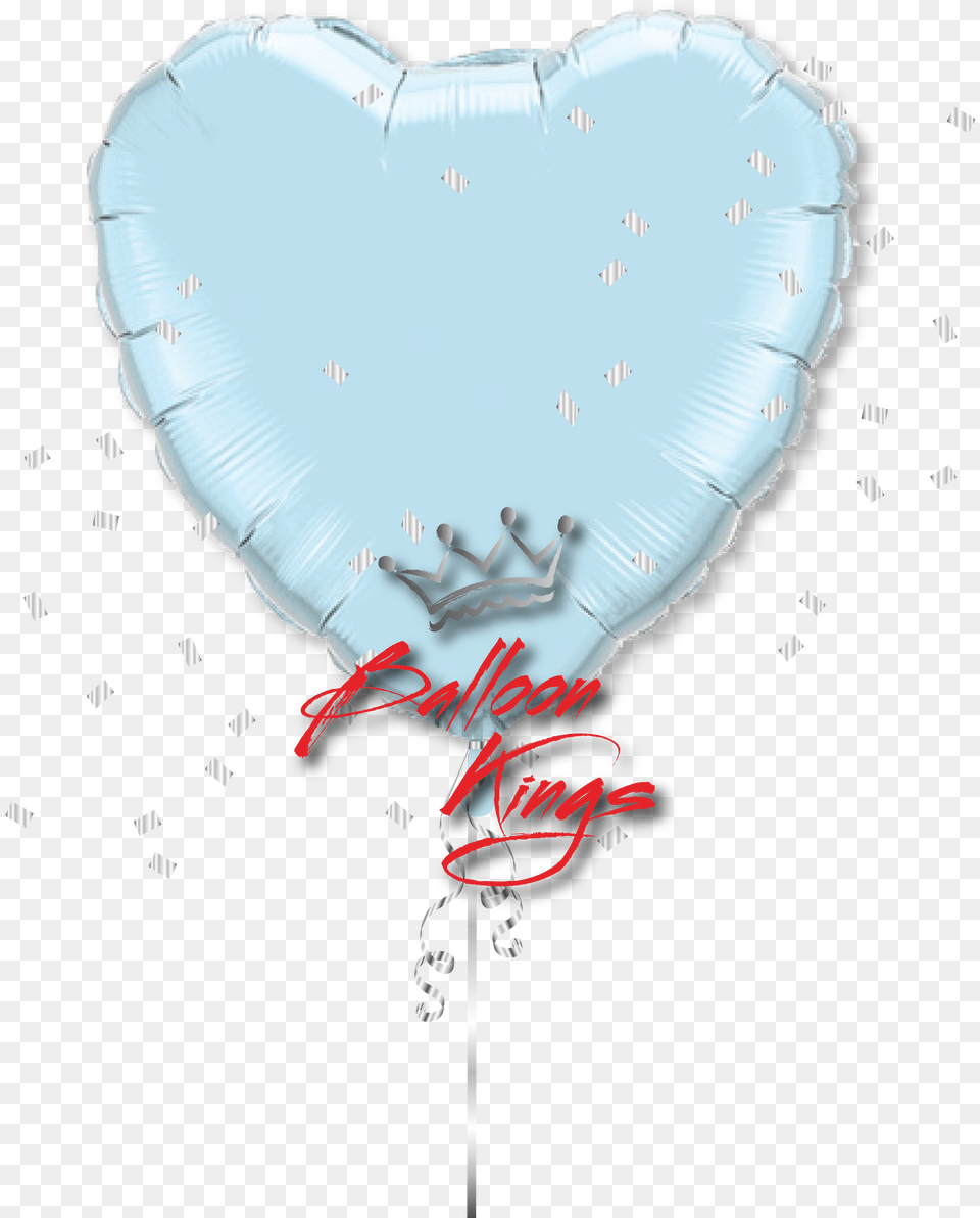 Large Pearl Light Blue Heart Heart, Balloon Free Png Download