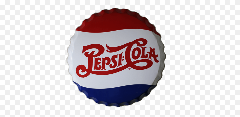 Large Pepsi Cap Sign Transparent, Logo, Birthday Cake, Cake, Cream Free Png Download