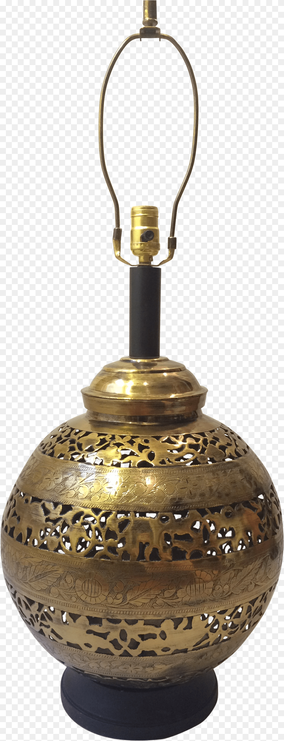 Large Pierced Brass Globe Shaped Lamp On Chairish Brass, Lantern, Bronze, Smoke Pipe Free Png Download