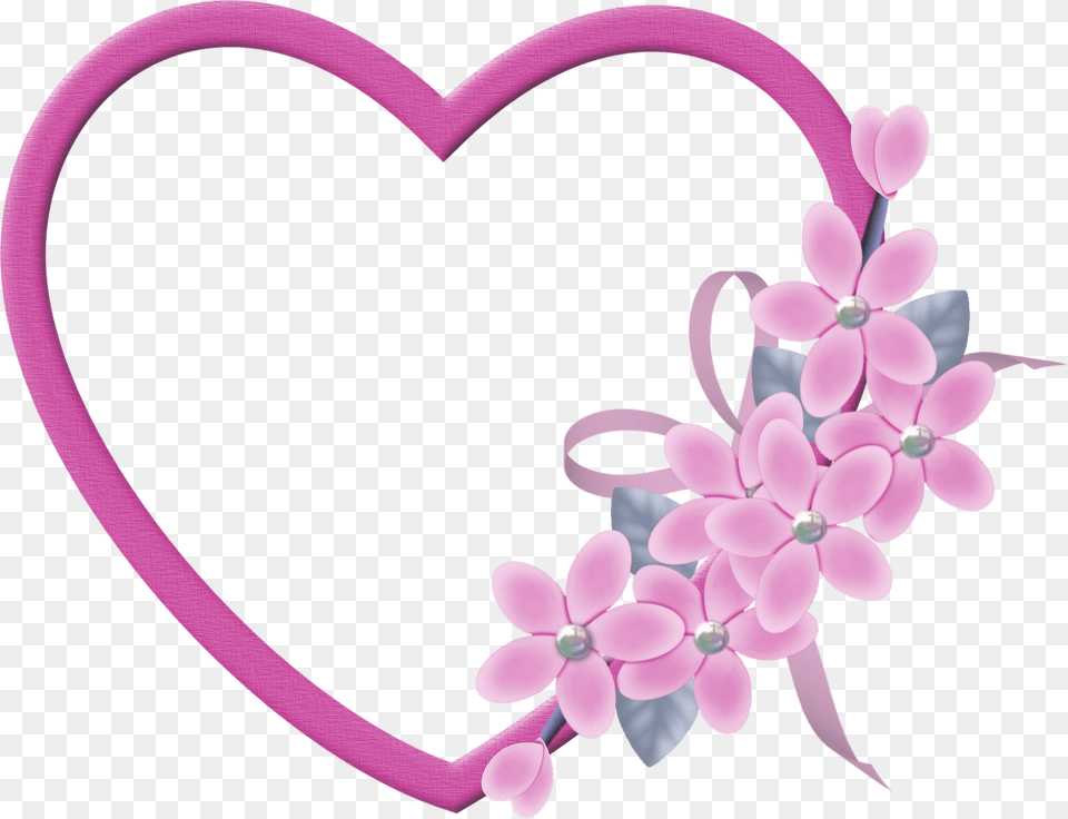 Large Pink Heart Transpa Frame With Flowers Gallery Heart With Flowers, Flower, Plant, Accessories, Jewelry Free Transparent Png