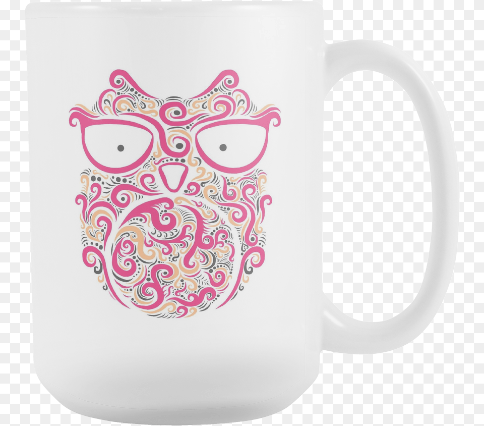 Large Pink Owl Mug Coffee Cup, Beverage, Coffee Cup, Animal, Bird Free Transparent Png