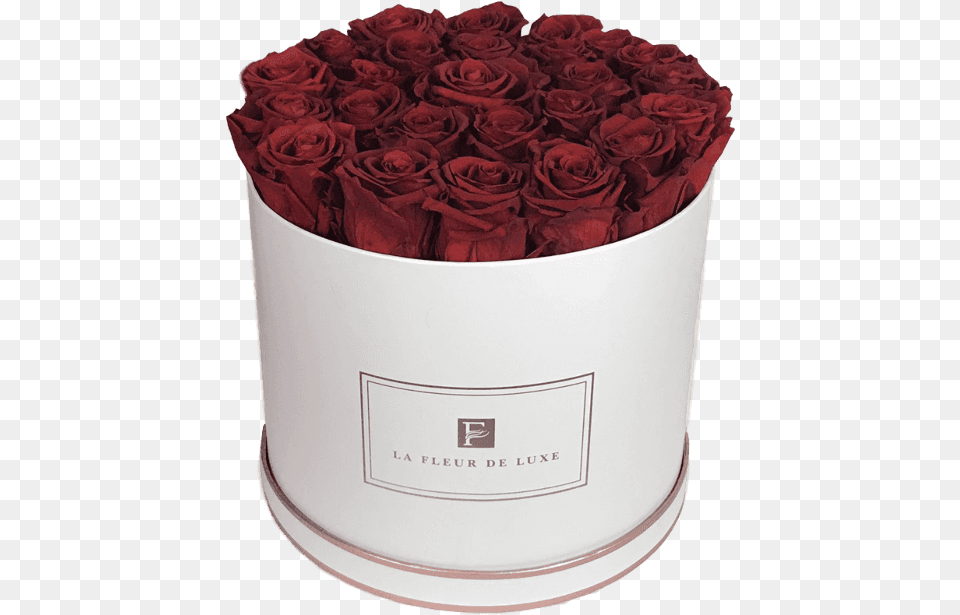 Large Round Box With Deep Red Rose Arrangement Garden Roses, Birthday Cake, Plant, Food, Flower Bouquet Png