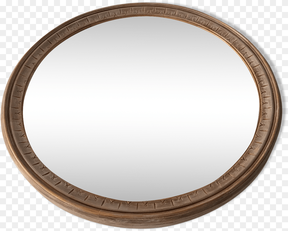 Large Round Mirror Frame Patinated Wood 70 Cmsrc Circle, Oval, Photography, Machine, Wheel Free Transparent Png