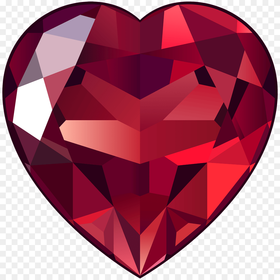 Large Ruby Heart Clipart, Accessories, Diamond, Gemstone, Jewelry Free Png Download