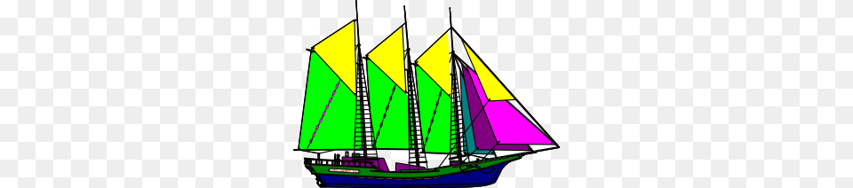 Large Sailing Ship Yellow Purple Clip Art, Boat, Sailboat, Transportation, Vehicle Png Image