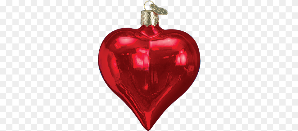 Large Shiny Red Heart Christmas Ornament From Old World, Accessories, Cosmetics Png