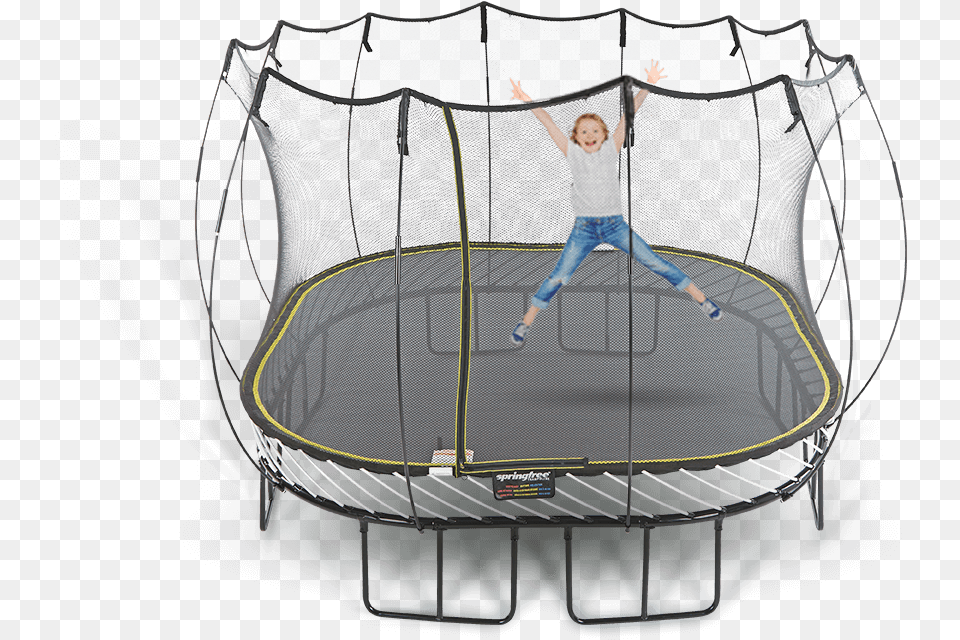 Large Square Springless Trampoline, Boy, Child, Male, Person Free Png