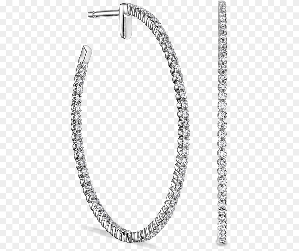 Large Thin In And Out Diamond Hoop Earrings Earrings, Accessories, Gemstone, Jewelry, Sink Free Transparent Png