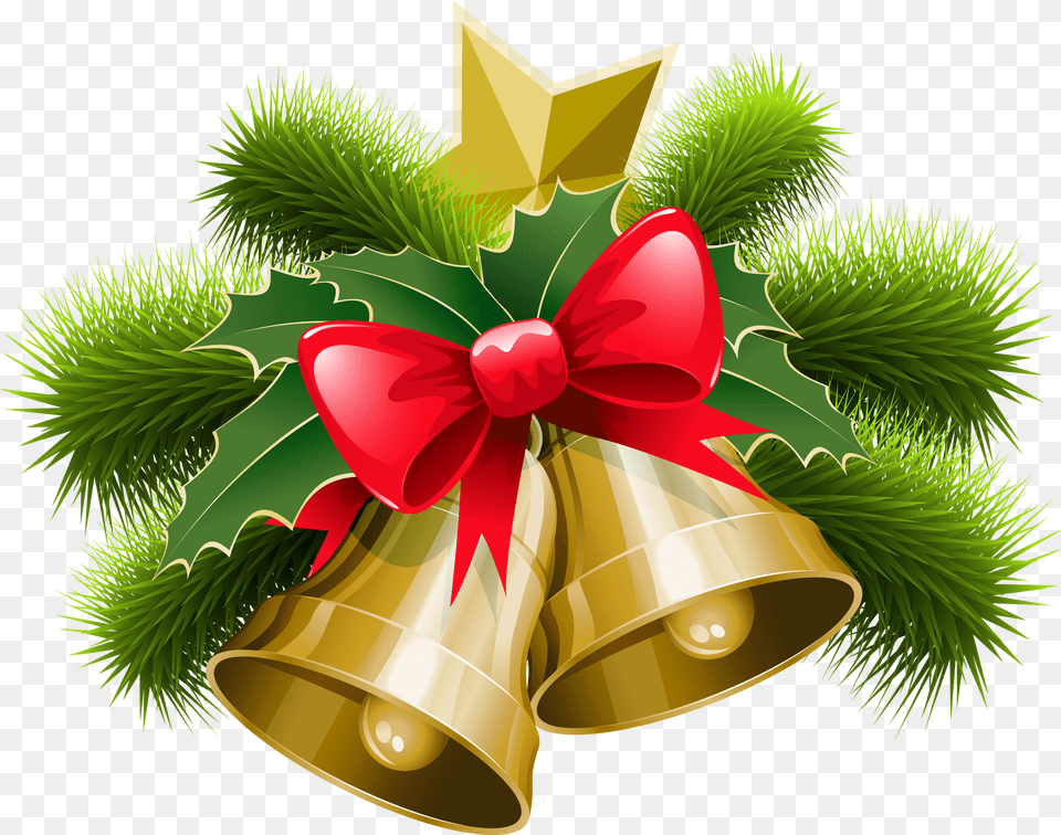 Large Transparent Christmas Bells With Bow Clipartu200b Christmas Bells Transparent, Dynamite, Weapon Png