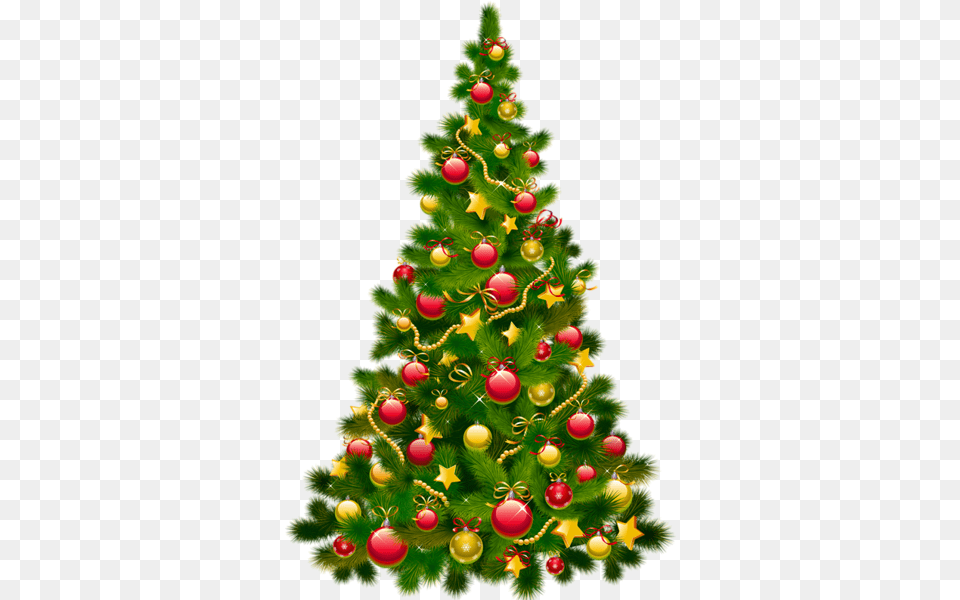 Large Transparent Christmas Tree With Ornaments Clipart, Plant, Christmas Decorations, Festival, Christmas Tree Png Image
