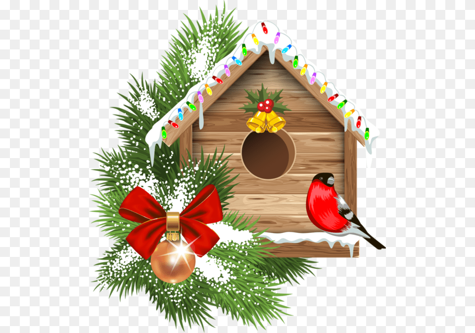 Large Transparent Decorated Christmas Tree Clipart, Animal, Bird Png
