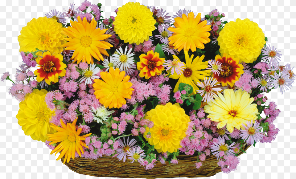 Large Transparent Flowers Basket Clipart M Flower Basket Transparent Png Image