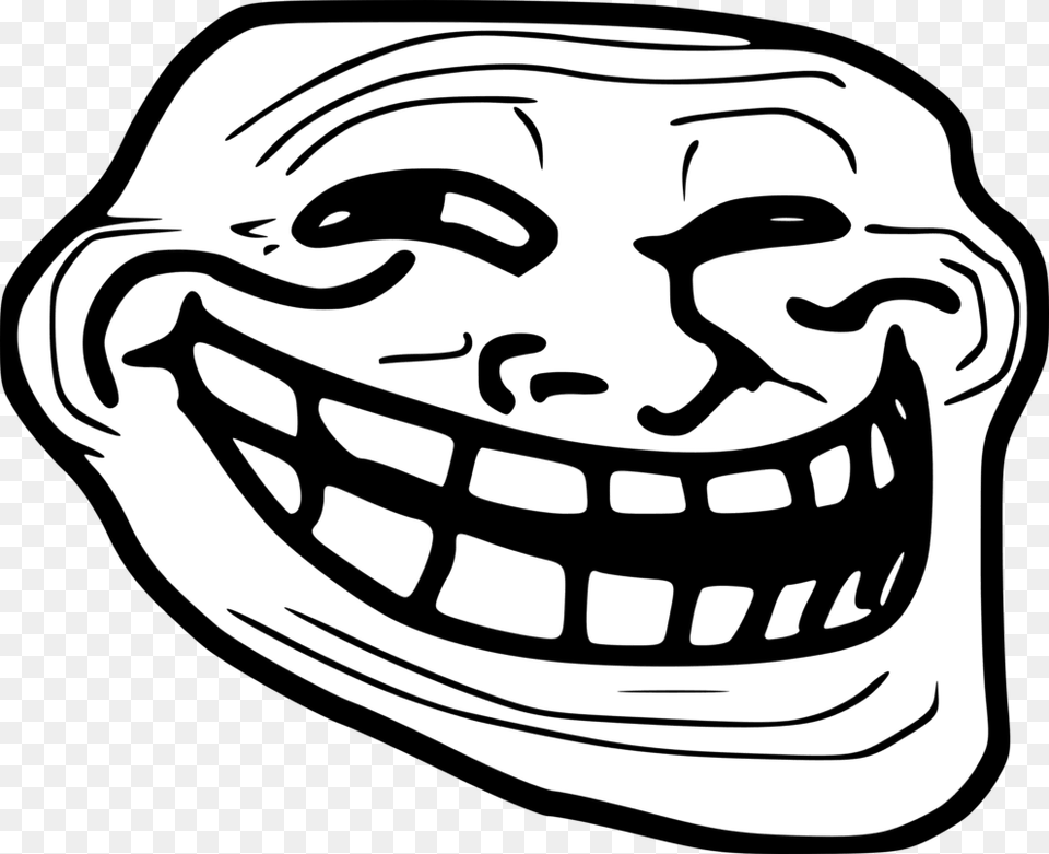 Large Troll Face, Teeth, Stencil, Person, Mouth Free Png Download