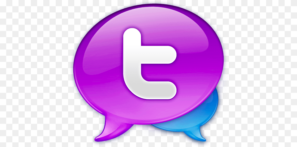 Large Twitter Logo Icon Balloons Iconset Graphicpeel Chat Icon, Purple, Disk, Text, Number Png