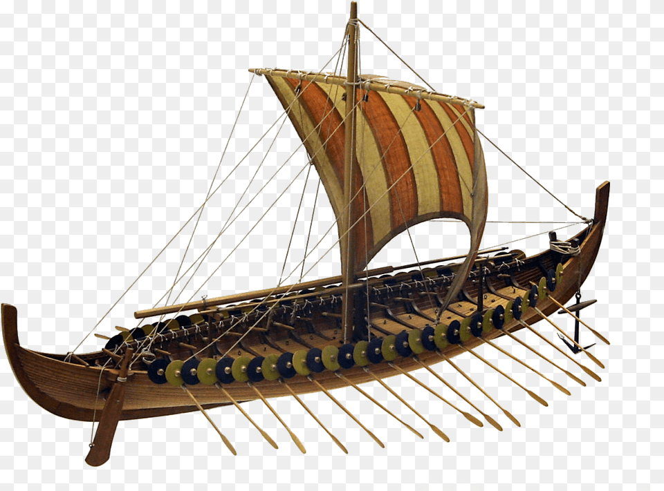 Large Viking Boat Transparent Viking Ship, Sailboat, Transportation, Vehicle, Watercraft Free Png Download