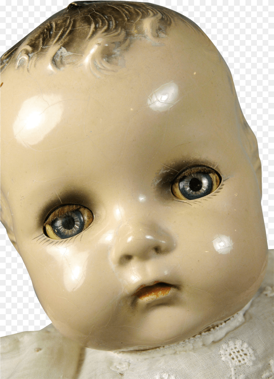Large Vintage Composition Hp Cloth Baby Doll Sayco Baby Doll Face, Toy, Person, Head Png