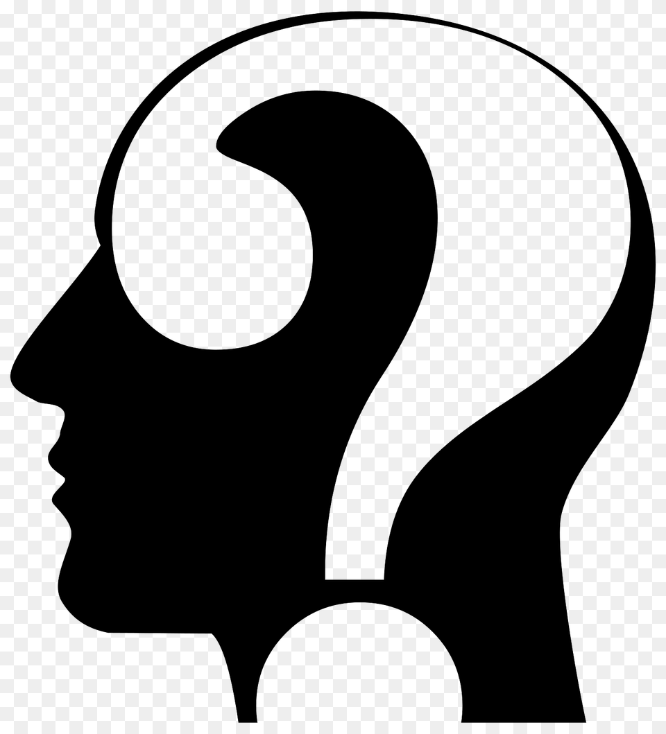 Large White Question Mark In Head, Silhouette, Stencil, Animal, Fish Png Image