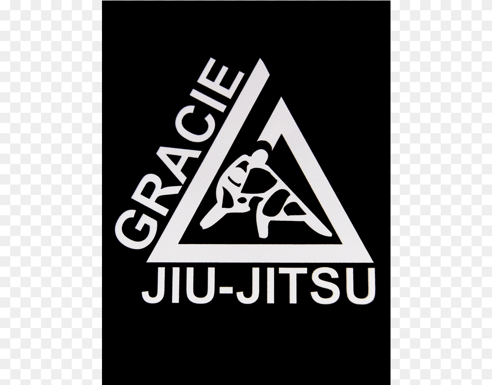 Large White Triangle Thermal Dye Cut Sticker Gracie Jiu Jitsu Triangle, Logo, Person Png Image