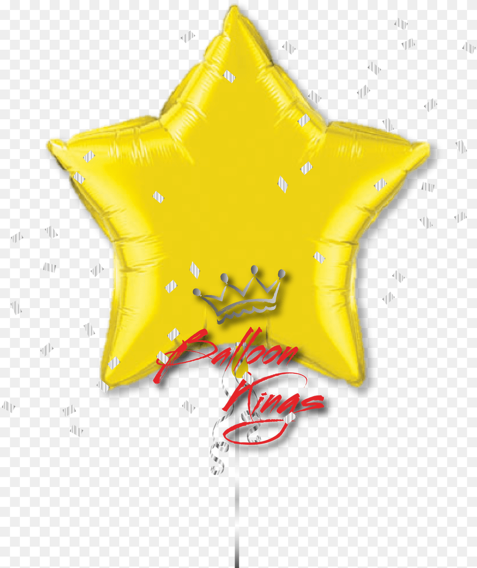 Large Yellow Star Mylar Balloon, Star Symbol, Symbol, Animal, Fish Png Image